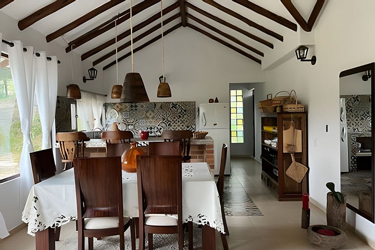 Casa de montaña con vista, BBQ y wifi confiable