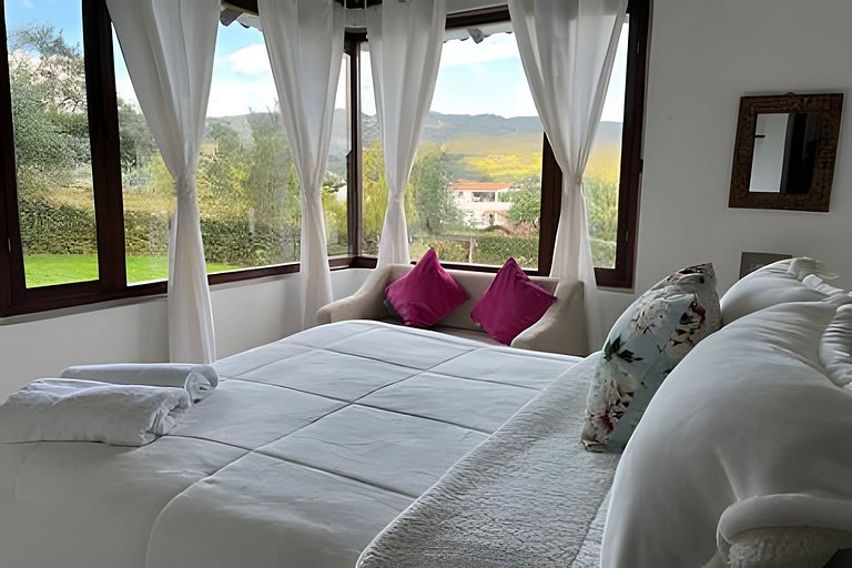 Casa de montaña con vista, BBQ y wifi confiable